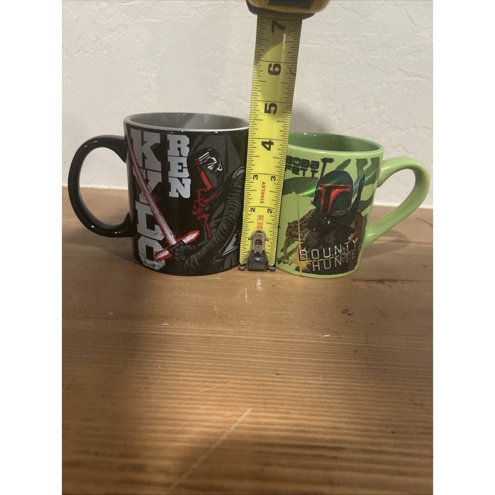 Star Wars Mugs Kylo Ren And Boba Fett Green Black Set Of 2 - Picture 5 of 5